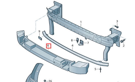 new volkswagen polo aw front bumper foam 2g0807248 original