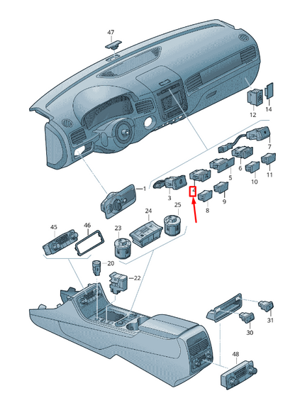 new vw touareg 7p parking aid pushbutton 7p6927122b original