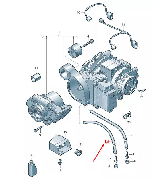 NEW VW TRANSPORTER VI T6 REAR FINAL DRIVE VENT HOSE 02W525095D