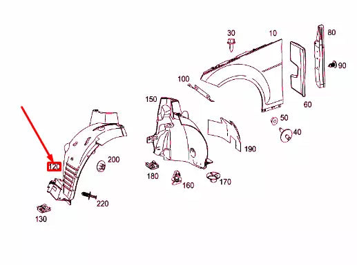 NEW MERCEDES-BENZ C W204 FRONT LEFT FENDER COVER A2046905730 ORIGINAL