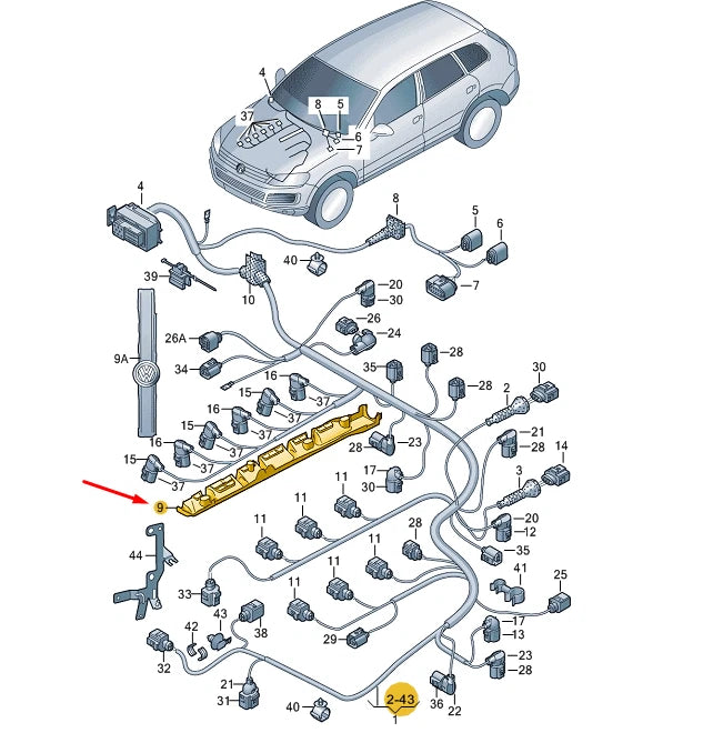 NEW VW TOUAREG 7P MK2 IGNITION COIL CABLE GUIDE 03H971824N