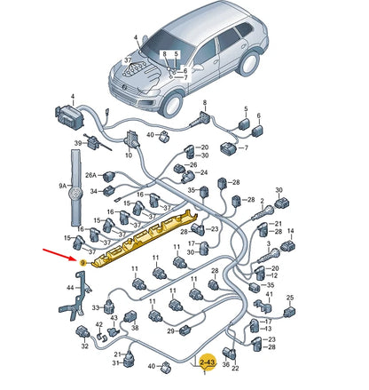 NEW VW TOUAREG 7P MK2 IGNITION COIL CABLE GUIDE 03H971824N