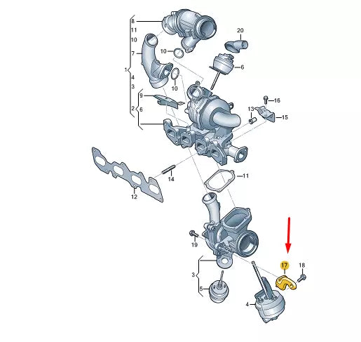 NEW VW TRANSPORTER VI T6 EXHAUST GAS TURBO SUPPORT 03N145536G