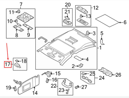 NEW VW TIGUAN 5N RIGHT SUN VISOR BRACKET 1K0858774F ORIGINAL