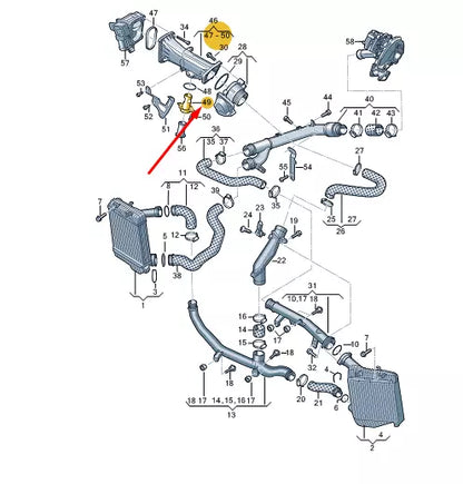 NEW VW TOUAREG 7P MK2 CHARGE AIR COOLER CONNECTING PIPE 059131534C