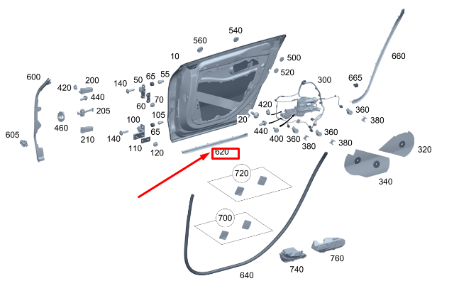 new mercedes-benz eqs v297 rear right lower door seal a2977300800 original