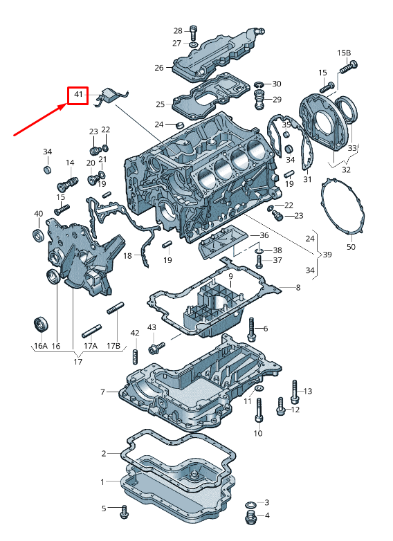 new vw touareg 7l engine oil squiter 077103158k original
