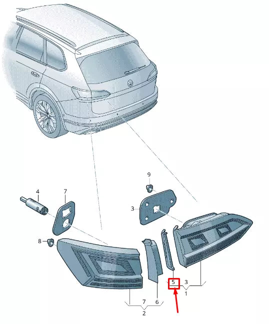 NEW VW TOUAREG CR REAR RIGHT INNER TAIL LIGHT TRIM 760945426A