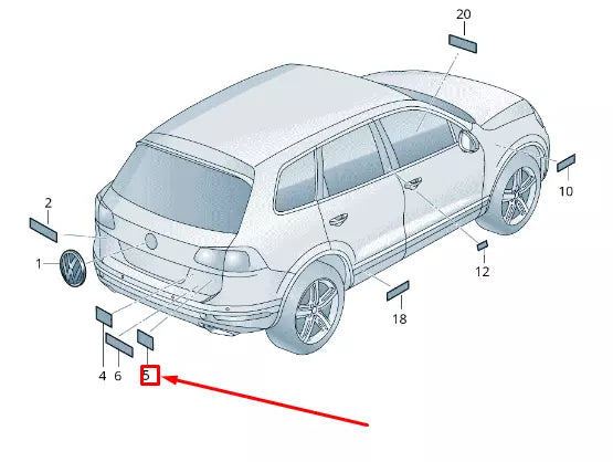 NEW VW TOUAREG 7P MK2 REAR EMBLEM INSCRIPTION 7P6853675ABGQF