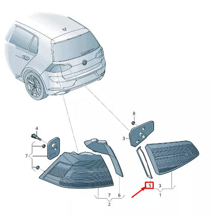 NEW VW GOLF VII 5G MK7 REAR LEFT INNER TAIL LIGHT TRIM 5G0945309D ORIGINAL