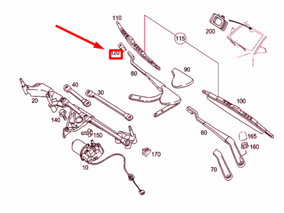NEW MERCEDES-BENZ C W203 FRONT WIPER ARM LEFT CAP LHD A2038240949 ORIGINAL