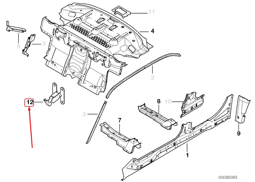 NEW BMW 5 E39 CENTRE BACKREST BEARING BRACKET 41127050794 7050794 ORIGINAL