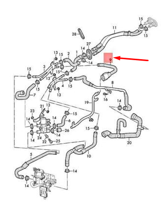 new audi q7 4m coolant hose with quick release coupling 4m0265589 original