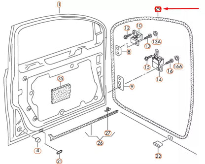 NEW VOLKSWAGEN GOLF 5K MK6 FRONT DOOR INNER RUBBER SEAL 5K4867911C9B9 ORIGINAL
