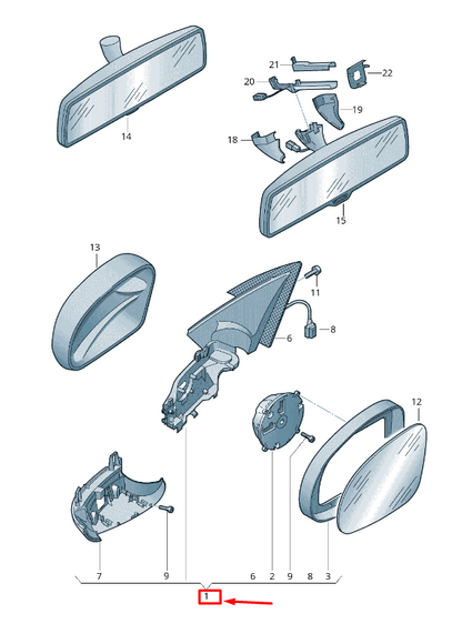 new vw tiguan 5n front right side wing mirror 5n1857508q9b9 original
