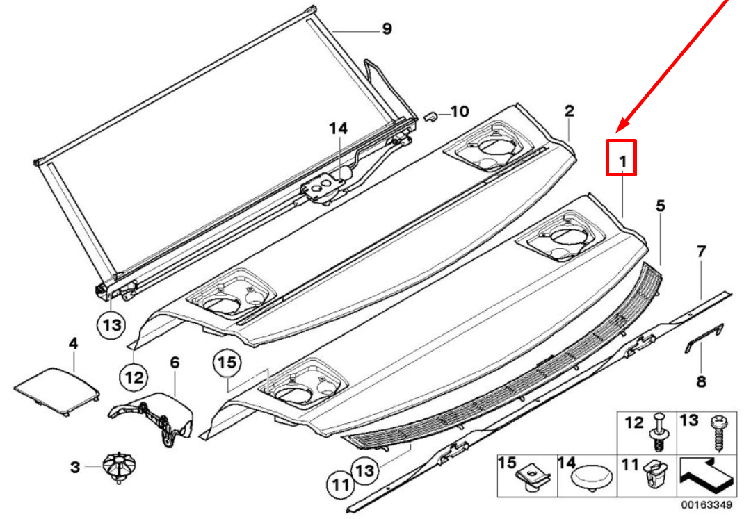 new bmw 3 e90 rear window shelf deck panel 7141210 51467141210 original