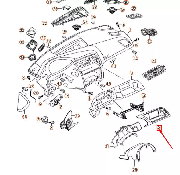 NEW AUDI A5 8T INSTRUMENT PANEL TRIM BEZEL LHD 8T1857186GR66