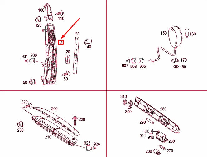 NEW MERCEDES-BENZ VITO W639 REAR LEFT BOTTOM TAIL LIGHT A6398200164 ORIGINAL