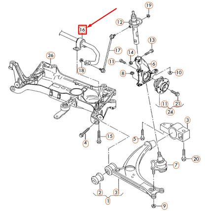 NEW VOLKSWAGEN CC FRONT STABILIZER 3C0411303AC ORIGINAL