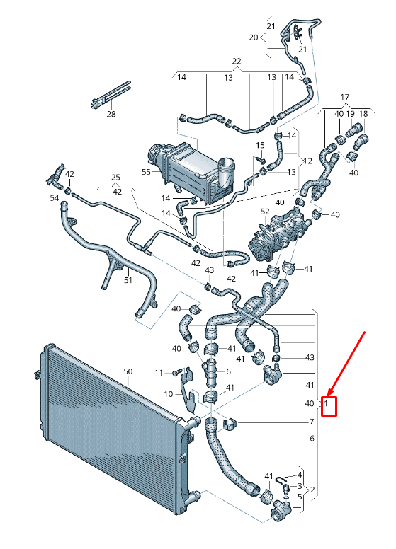 new audi q3 f3 engine coolant hose 5qf121049ag original