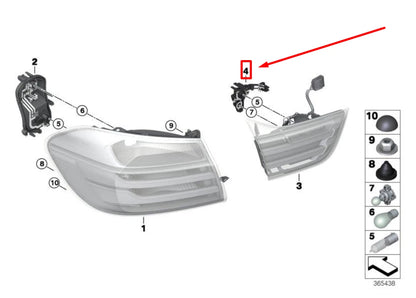 NEW BMW 4 F33,F83 REAR RIGHT TAIL LIGHT BULB HOLDER 63217366070 7366070 ORIGINAL