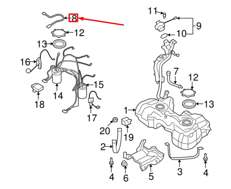 NEW VOLKSWAGEN GOLF 5K MK6 FUEL TANK WIRE 1J0201142A ORIGINAL