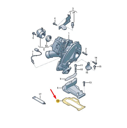NEW VW TOUAREG 7P MK2 TURBO SUPPORT SEAL 059103147F ORIGINAL
