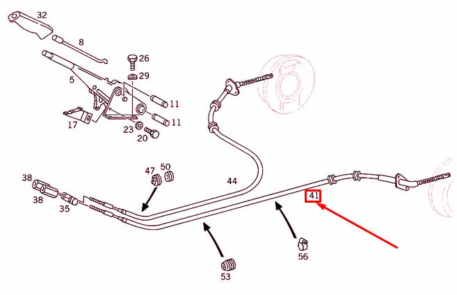 NEW MERCEDES-BENZ G W463 LEFT BRAKE CABLE RHD A4634200385