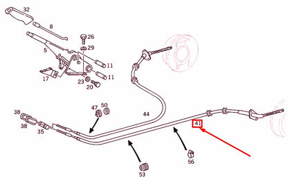 NEW MERCEDES-BENZ G W463 LEFT BRAKE CABLE RHD A4634200385