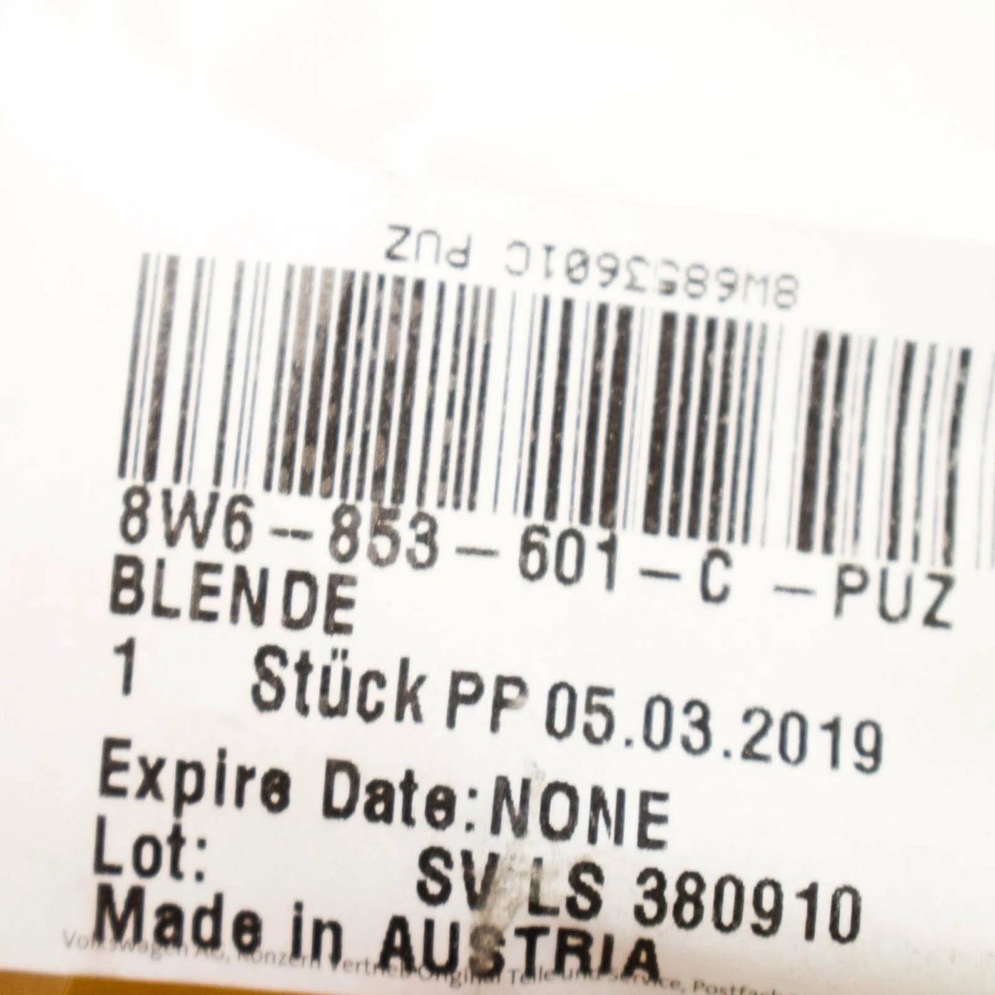 NEW AUDI S5 8W6 FRONT LEFT FENDER WING S-LINE TRIM LOGO 8W6853601CPUZ