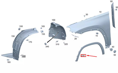 NEW MB GLE W167 FRONT LEFT WHEEL FENDER FLARE MOULDING A1678854700 ORIGINAL