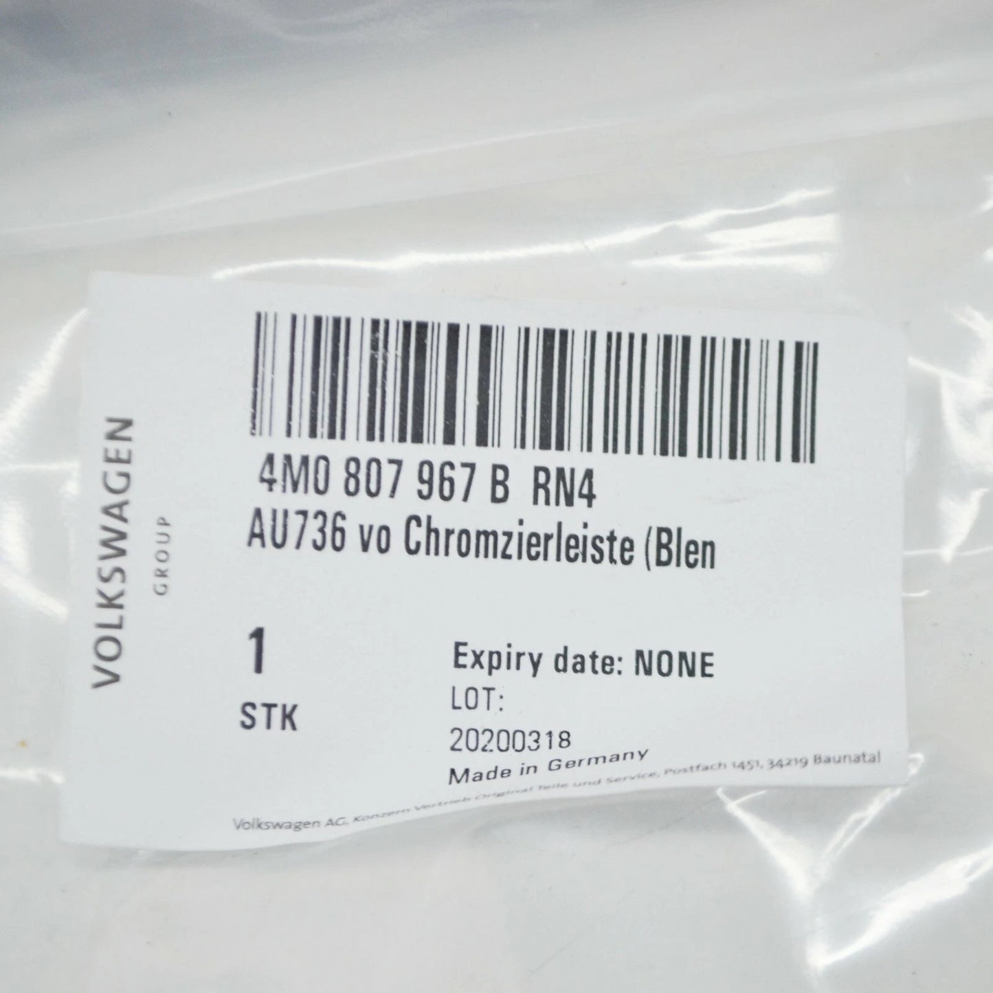 NEW AUDI Q7 4M FRONT RADIATOR GRILLE UPPER MOULDING TRIM 4M0807967BRN4