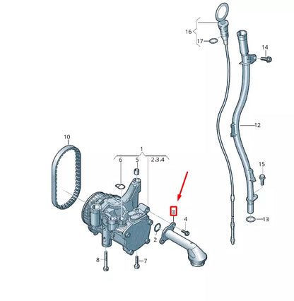 NEW VW TRANSPORTER VI T6 OIL PUMP SUCTION LINE 04L115251C