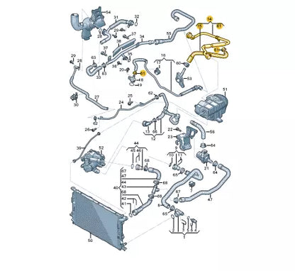 NEW AUDI A6 AVANT C7 REAR UPPER OWERFLOW COOLANT HOSE 4G0121081EP ORIGINAL