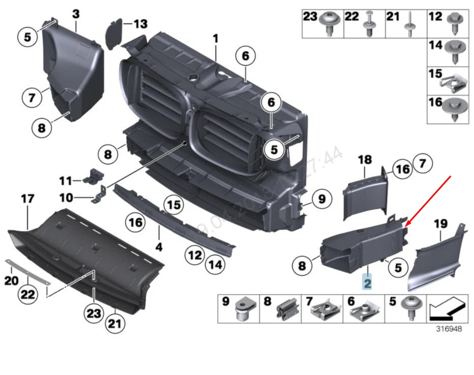 NEW BMW 7 F01 FRONT LEFT BRAKE AIR DUCT 51747308825 7308825 2015 ORIGINAL