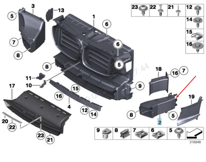 NEW BMW 7 F01 FRONT LEFT BRAKE AIR DUCT 51747308825 7308825 2015 ORIGINAL