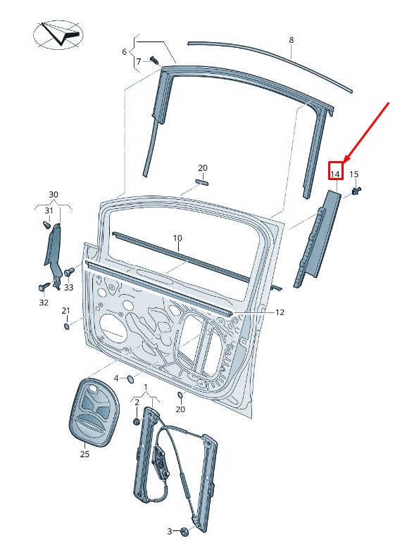 NEW VW TOURAN 5T FRONT RIGHT DOOR WINDOW FRAME TRIM 5TA837902C041 ORIGINAL