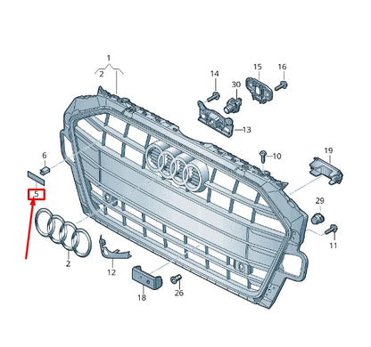NEW AUDI A4 AVANT B9 RADIATOR GRILLE EMBLEM 8W0853736D 2ZZ 8W0853736D2ZZ