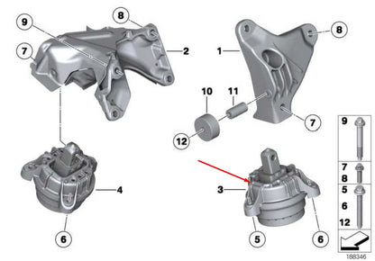 NEW BMW 7 F01 LEFT ENGINE MOUNT 22116777365 6777365 3.0 PETROL 235KW ORIGINAL