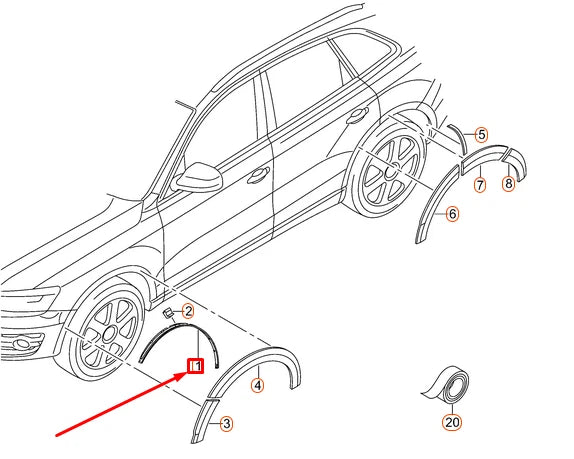 NEW AUDI Q5 8R FRONT LEFT WHEEL ARCH TRIM 8R08537174U8