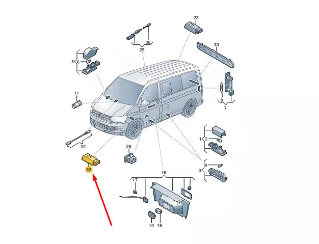 NEW VW TRANSPORTER T6 FRONT LED LIGHT 7E5947409 ORIGINAL