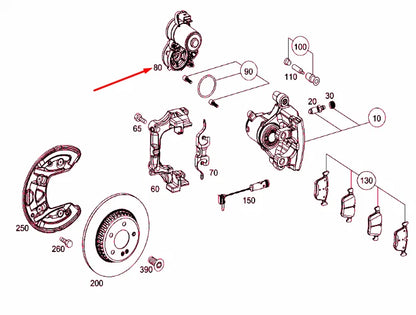 NEW MERCEDES-BENZ C W205 REAR WHEEL BRAKE RIGHT ACTUATOR A0009061303