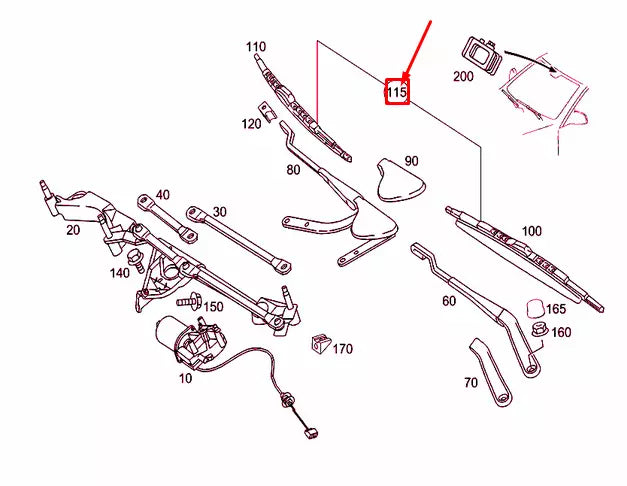NEW MERCEDES-BENZ C W203 FRONT WINDSHIELD WIPER BLADE LHD A2038207000 ORIGINAL