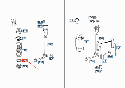 NEW MERCEDES-BENZ ML W164 FRONT SPRING SHIM A1643240084 ORIGINAL