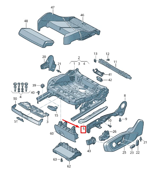 NEW AUDI E-TRON GEN FRONT RIGHT SEAT TRIM 4K08814584PK