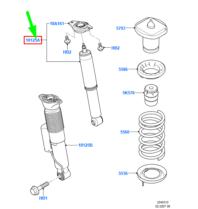 new ford mondeo mk4 rear shock absorber 1741804 6g91-18080-fmf original