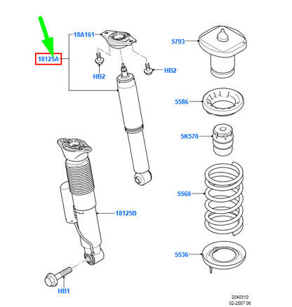 new ford mondeo mk4 rear shock absorber 1741804 6g91-18080-fmf original