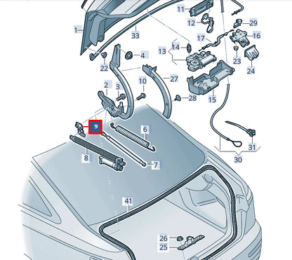 NEW AUDI A6 C8 REAR TRUNK LID HINGE BRACKET LEFT 4K5827603