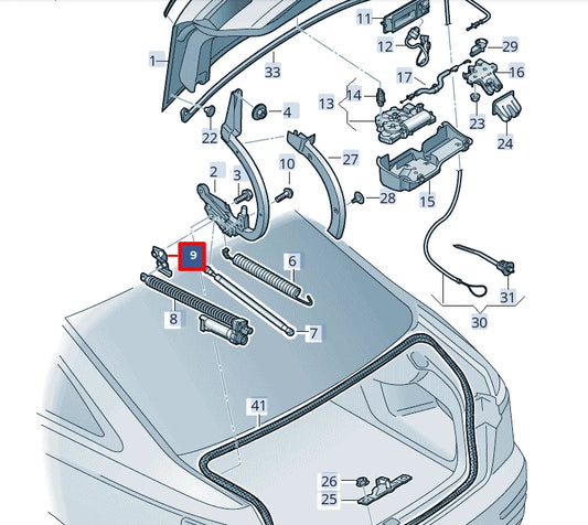 NEW AUDI A6 C8 REAR TRUNK LID HINGE BRACKET LEFT 4K5827603