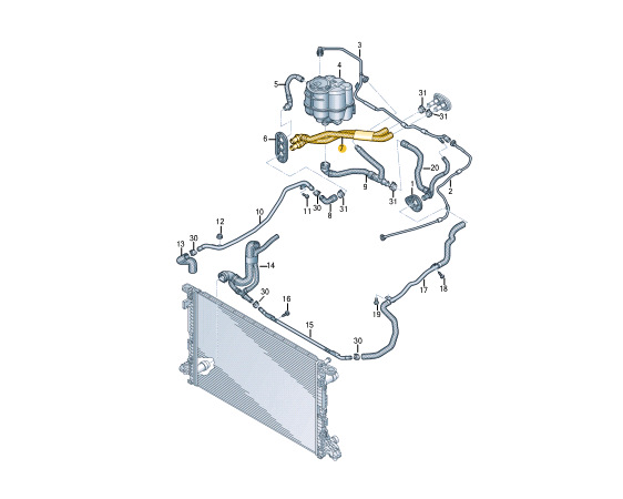 NEW AUDI A4 B9 AVANT ENGINE COOLANT HOSE PIPE 8W0819350N ORIGINAL